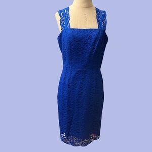 Cynthia Steffe Blue Lace Covered Cocktail Dress / SZ: 6